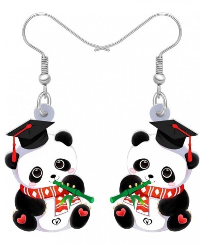 Acrylic Christmas Hat Panda Earrings Dangle Novelty Jewelry Charms Gifts for Women Girls Blackness $7.40 Earrings