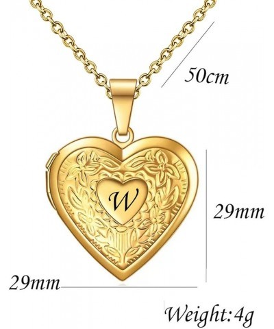 Women's Gold Heart Photo Locket Necklace with Picture inside Initial A-Z Letter Alphabet Love Jewelry Pendant Necklace W $7.0...