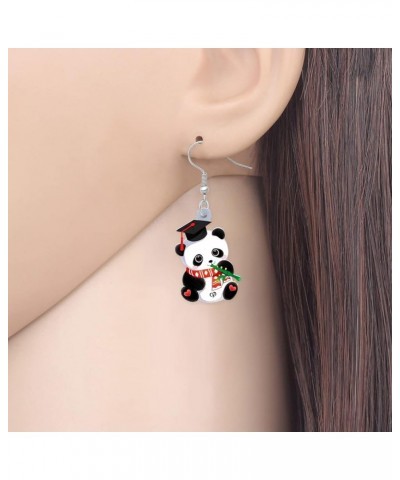 Acrylic Christmas Hat Panda Earrings Dangle Novelty Jewelry Charms Gifts for Women Girls Blackness $7.40 Earrings