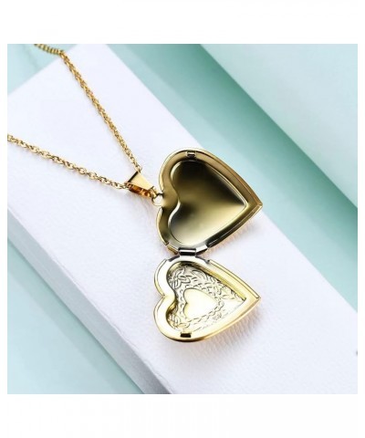 Women's Gold Heart Photo Locket Necklace with Picture inside Initial A-Z Letter Alphabet Love Jewelry Pendant Necklace W $7.0...