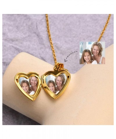 Women's Gold Heart Photo Locket Necklace with Picture inside Initial A-Z Letter Alphabet Love Jewelry Pendant Necklace W $7.0...