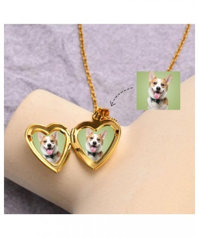 Women's Gold Heart Photo Locket Necklace with Picture inside Initial A-Z Letter Alphabet Love Jewelry Pendant Necklace W $7.0...