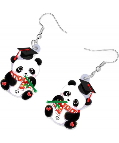 Acrylic Christmas Hat Panda Earrings Dangle Novelty Jewelry Charms Gifts for Women Girls Blackness $7.40 Earrings