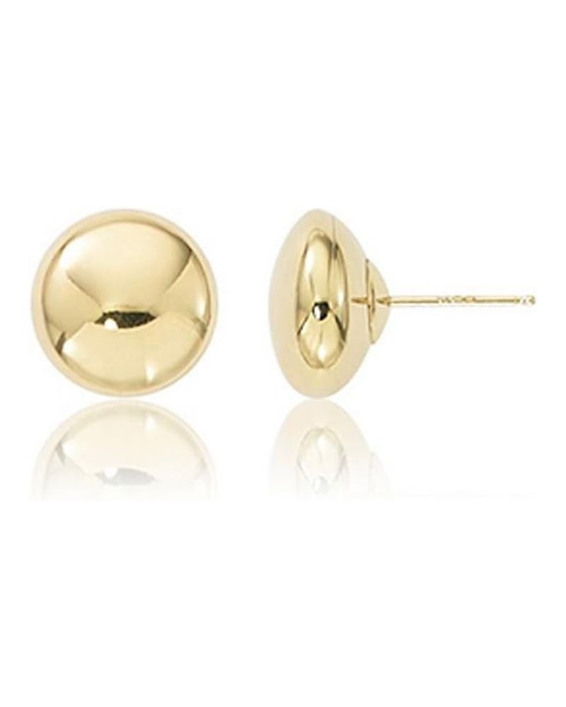 14K Yellow Gold Flat Button Ball Earring from 3mm to 10mm 9MM $32.78 Earrings