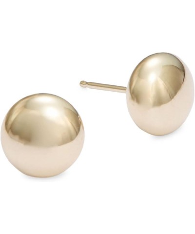 14K Yellow Gold Flat Button Ball Earring from 3mm to 10mm 9MM $32.78 Earrings