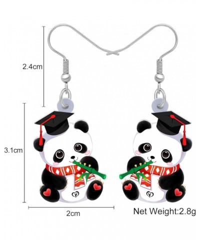 Acrylic Christmas Hat Panda Earrings Dangle Novelty Jewelry Charms Gifts for Women Girls Blackness $7.40 Earrings