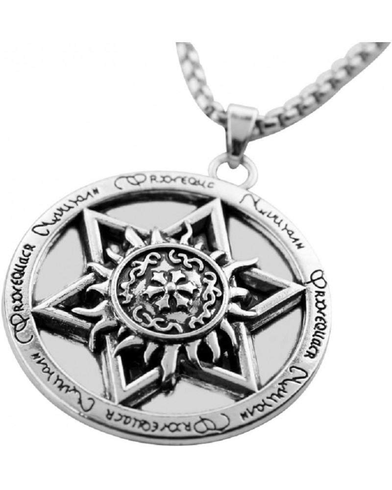 Eldritch Star Sun Pagan Celtic Wiccan Chunky Silver Metal Pendant Necklace $12.88 Necklaces