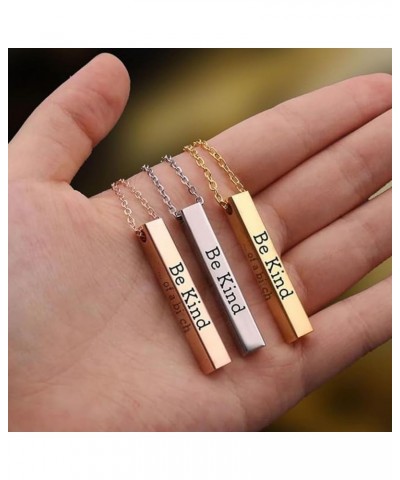 2PCS Be Kind...Of a Bi*ch-3D Engraving Vertical Bar Necklace, Inspirational Friendship Necklaces, Encouragement Mantra Pendan...