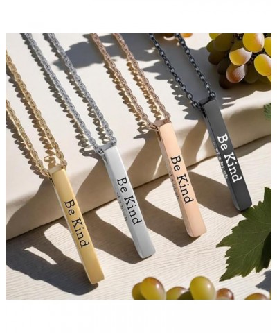 2PCS Be Kind...Of a Bi*ch-3D Engraving Vertical Bar Necklace, Inspirational Friendship Necklaces, Encouragement Mantra Pendan...