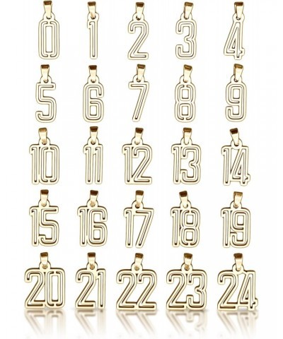 00-99 Varsity Number Pendant With Chain Necklace - 14K Gold Plated Stainless Steel $21.15 Necklaces