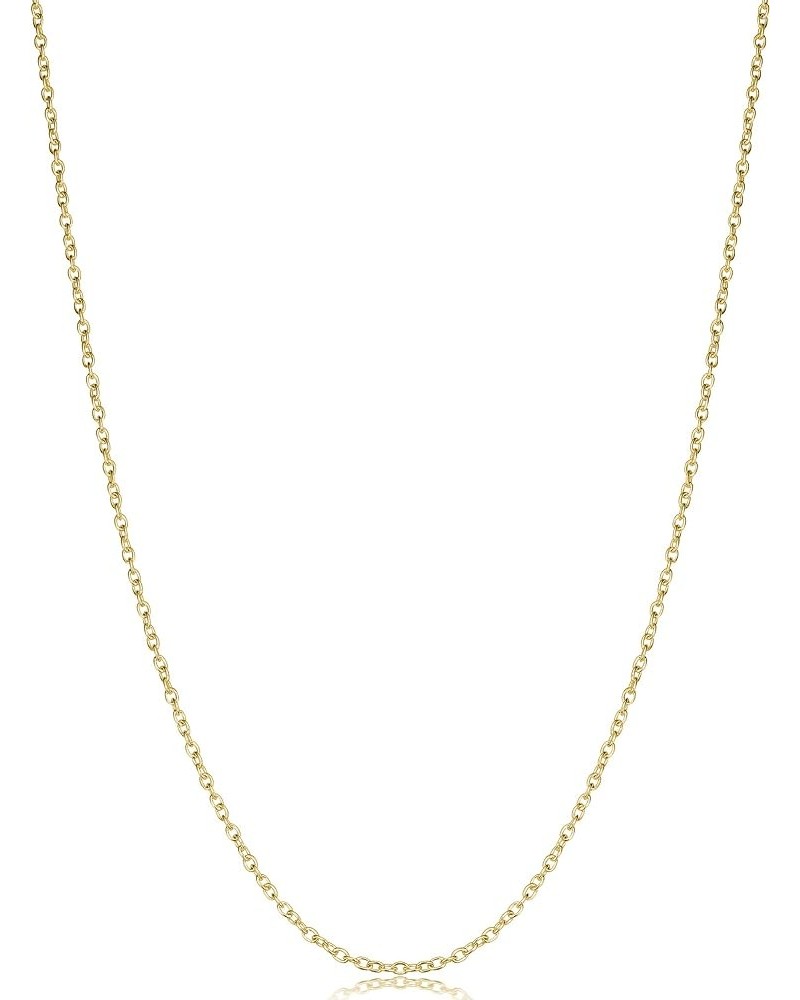 Sterling Silver or Yellow Gold Over Sterling Silver Cable Chain Necklace for Women (1.2 mm, 1.6 mm or 2.1 mm) 40 inch 1.2 mm ...