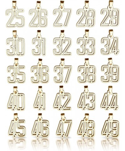 00-99 Varsity Number Pendant With Chain Necklace - 14K Gold Plated Stainless Steel $21.15 Necklaces