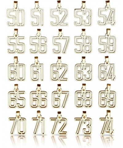 00-99 Varsity Number Pendant With Chain Necklace - 14K Gold Plated Stainless Steel $21.15 Necklaces