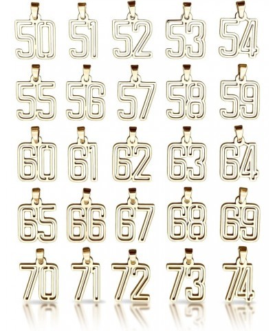 00-99 Varsity Number Pendant With Chain Necklace - 14K Gold Plated Stainless Steel $21.15 Necklaces