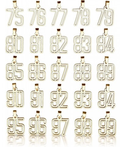 00-99 Varsity Number Pendant With Chain Necklace - 14K Gold Plated Stainless Steel $21.15 Necklaces