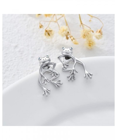 Frog Earrings Sterling Silver Stud Earrings Cute Earrings for Teen Girls Earrings Jewelry Gift for Women 3-March Aquamarine E...