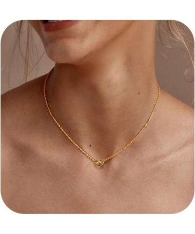 Gold Pendant Necklace for Women, Dainty Diamond Necklaces for Women Simple 14K Gold Plated Paperclip Choker Necklaces Cute Mi...