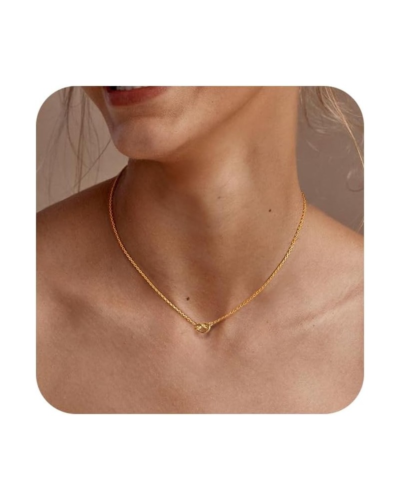 Gold Pendant Necklace for Women, Dainty Diamond Necklaces for Women Simple 14K Gold Plated Paperclip Choker Necklaces Cute Mi...