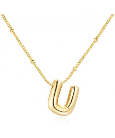 2 Pcs Bubble Letter Necklace Gold Y2K Accessories Y2K Jewelry Necklace Bracelet Set for Women Gold Plated Y2K Jewelry for Wom...