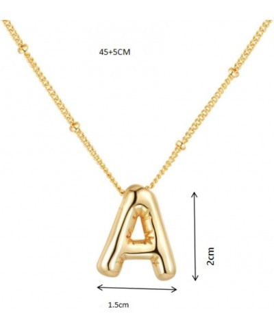 2 Pcs Bubble Letter Necklace Gold Y2K Accessories Y2K Jewelry Necklace Bracelet Set for Women Gold Plated Y2K Jewelry for Wom...