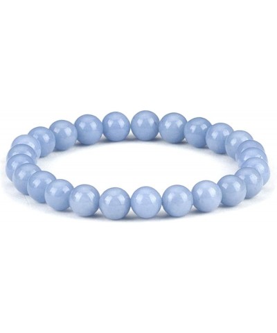 Small, Medium, Large Sizes - Gemstone Beaded Bracelets For Women, Men, and Teens - 8mm Round Beads Angelite $14.81 Bracelets