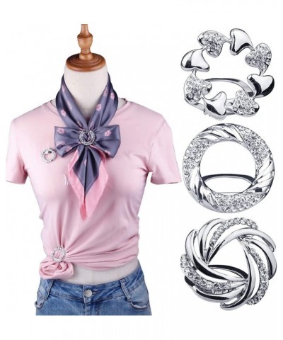 3 Multi-Purposes wWomen's Scarf Clip brooches Beautiful Sarf Ring Clothes Buckles Fshion Jewelry XZ-8850 $10.77 Brooches & Pins