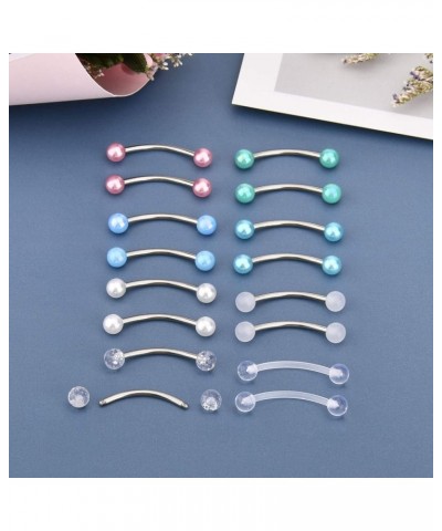 14g Stainless steel Long Nipple Rings Curved Barbells Pettie Belly Rings Curved Barbells Nipplerings Piercing Jewelry for Wom...