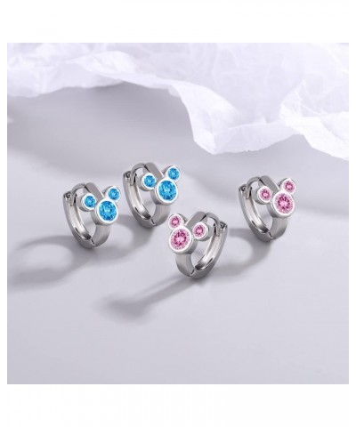 4 Pairs Tiny Mouse Stud Earrings Set for Girls Stainless Steel Hypoallergenic Cute Animal Stud Earrings for Women Children Va...