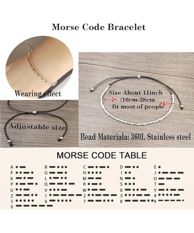 Morse Code Bracelets for Women Friendships Gifts for Women Mom Wife Friends Female Best Friend Sister Grandma Birthday Christ...