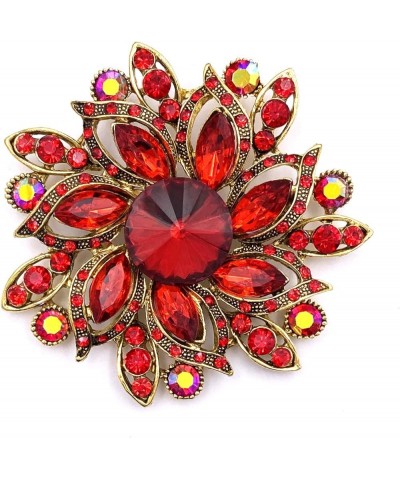 Vintage Women's Austrian Crystal Elegant Flower Brooch Wedding Broach Pin Red $8.84 Brooches & Pins