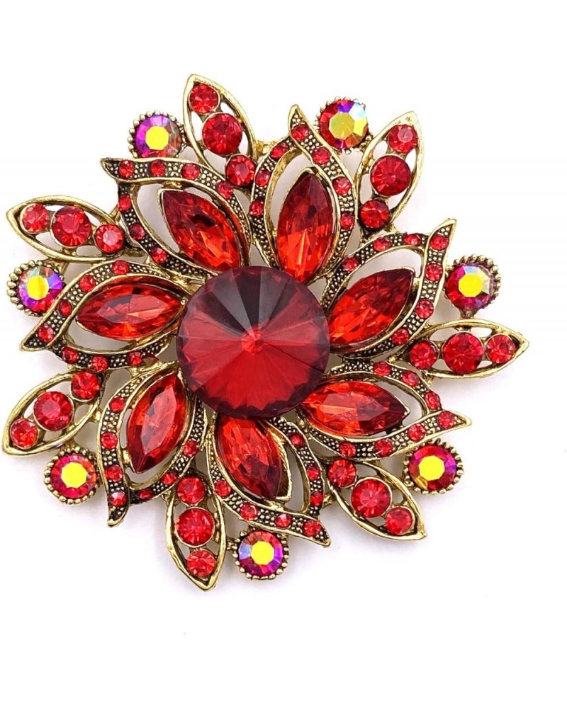 Vintage Women's Austrian Crystal Elegant Flower Brooch Wedding Broach Pin Red $8.84 Brooches & Pins