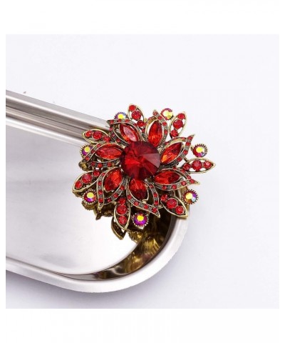 Vintage Women's Austrian Crystal Elegant Flower Brooch Wedding Broach Pin Red $8.84 Brooches & Pins