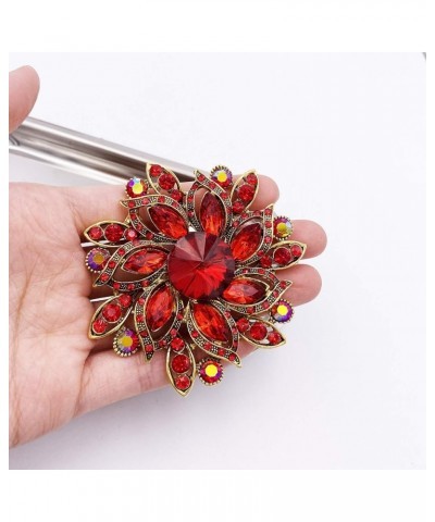 Vintage Women's Austrian Crystal Elegant Flower Brooch Wedding Broach Pin Red $8.84 Brooches & Pins