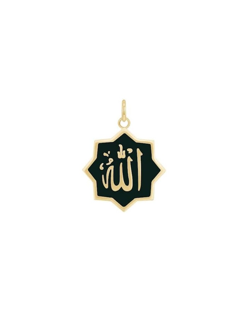 Allah Necklace Pendant in Solid 14k Gold, Made in America 22" Necklace Black Enamel Yellow Gold $151.80 Necklaces