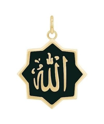 Allah Necklace Pendant in Solid 14k Gold, Made in America 22" Necklace Black Enamel Yellow Gold $151.80 Necklaces