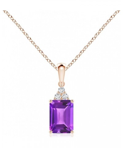 Natural Amethyst Solitaire Pendant Necklace for Women, Girls in 14K Solid Gold/Platinum/Sterling Silver | February Birthstone...