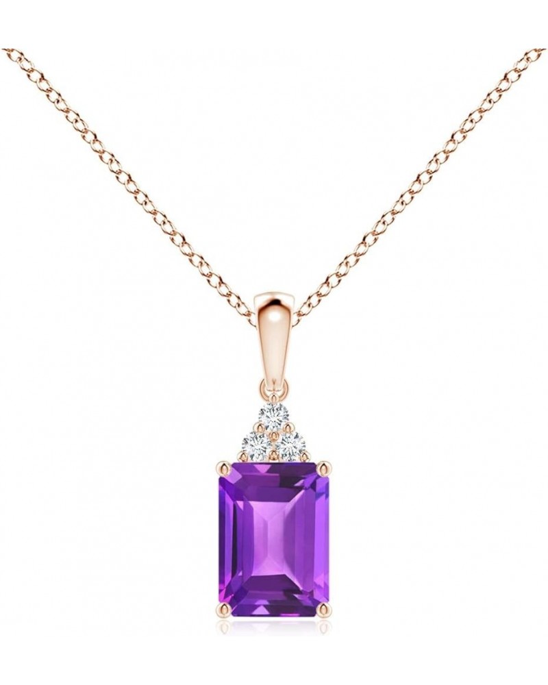 Natural Amethyst Solitaire Pendant Necklace for Women, Girls in 14K Solid Gold/Platinum/Sterling Silver | February Birthstone...