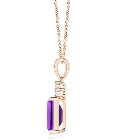 Natural Amethyst Solitaire Pendant Necklace for Women, Girls in 14K Solid Gold/Platinum/Sterling Silver | February Birthstone...