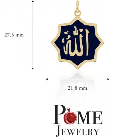 Allah Necklace Pendant in Solid 14k Gold, Made in America 22" Necklace Black Enamel Yellow Gold $151.80 Necklaces