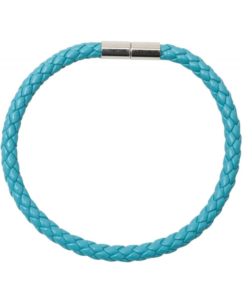 Hand Braided Leather Bracelet – Stackable Wrap Bracelets for Men & Women, Wristband with Magnetic Clasp by KEVA Turquoise $11...