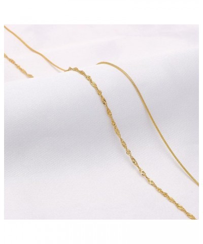 Layered Necklaces for Women Dainty Gold Plated Necklace Set Thin Chunky Paperclip Snake Rope Chain Choker Necklace for Women ...