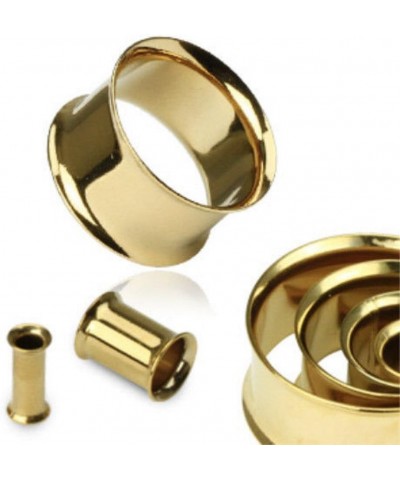 PAIR of Gold Plated Double Flare Tunnels Ear Plugs Earlets Gauge Body Jewelry 2g (6mm) $9.77 Body Jewelry