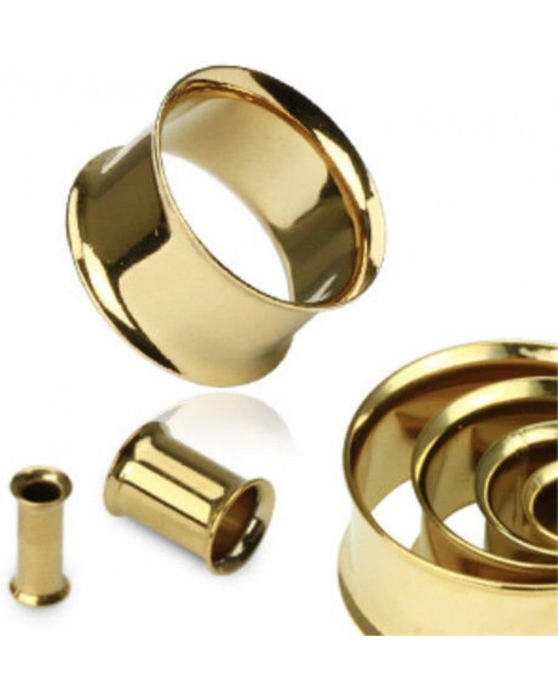 PAIR of Gold Plated Double Flare Tunnels Ear Plugs Earlets Gauge Body Jewelry 2g (6mm) $9.77 Body Jewelry