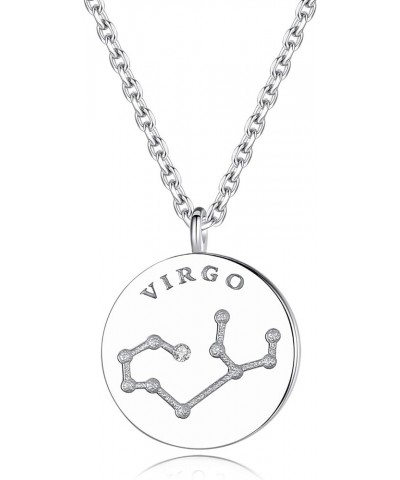 Zodiac Necklace 925 Sterling Silver Constellation Jewelry for Women Virgo (8.23-9.22) $14.55 Necklaces