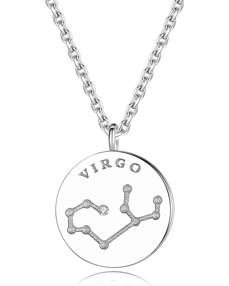 Zodiac Necklace 925 Sterling Silver Constellation Jewelry for Women Virgo (8.23-9.22) $14.55 Necklaces