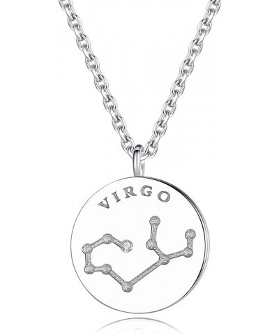 Zodiac Necklace 925 Sterling Silver Constellation Jewelry for Women Virgo (8.23-9.22) $14.55 Necklaces