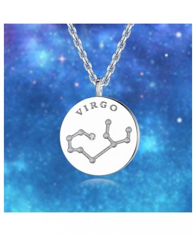 Zodiac Necklace 925 Sterling Silver Constellation Jewelry for Women Virgo (8.23-9.22) $14.55 Necklaces