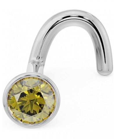 2.5mm Yellow Diamond Bezel Nose Ring Stud Platinum | 18G | Twist $81.90 Body Jewelry