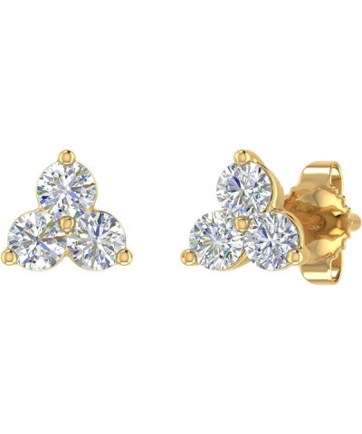 3-Stone Diamond Stud Earrings in 10K Gold (0.31 Carat) Yellow Gold $79.55 Earrings