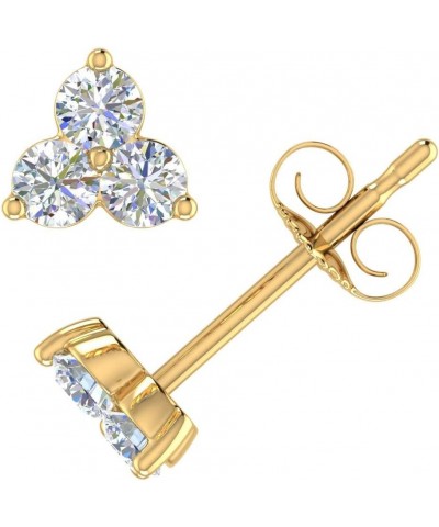 3-Stone Diamond Stud Earrings in 10K Gold (0.31 Carat) Yellow Gold $79.55 Earrings